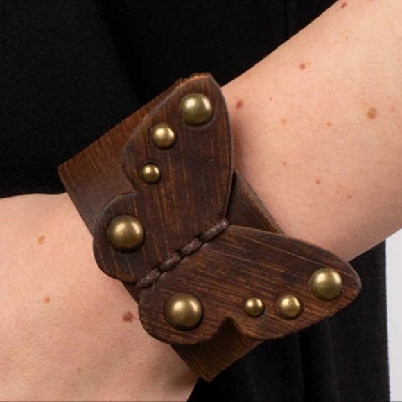 Beautiful Leather Butterfly Band - Picture 2 of 2